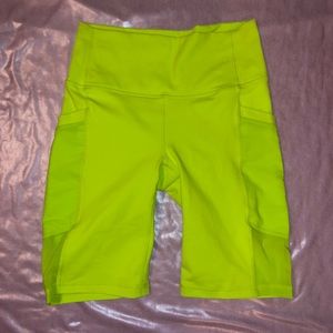 Fabletics neon biker shorts